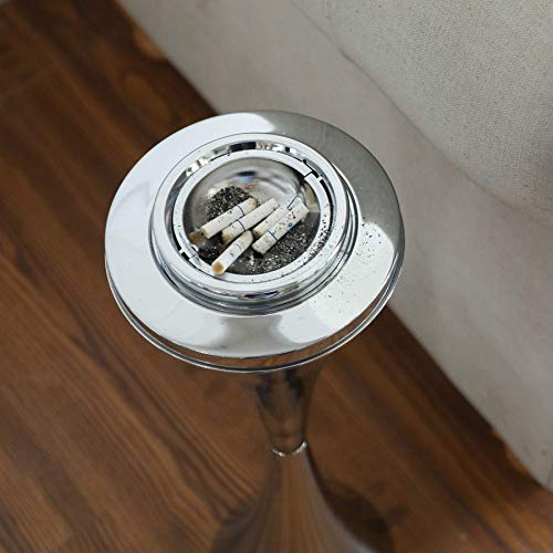 COZ Adjustable Outdoor Standing Ashtray, Chrome Contemporary Windproof