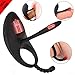 Vibrating Cock Ring with Tongue Clitoral Stimulator Raised Nodules Anal Beads for Couple Play, Utimi Penis Ring Wearable Vibrator with 7 Vibration Modes Dual Motors for Longer Harder Erection