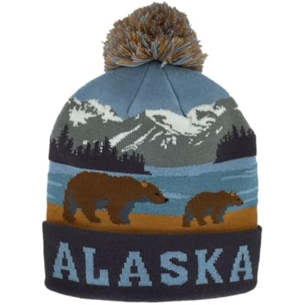 ML x LF Alaska Pom Beanie Ladies Alaska Beanie Knit Hat Black Faux Fur Grey Pom Pom  main image 2