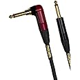 Mogami Gold INST Silent R-10 Guitar Instrument Cable, 1/4" TS Male Plugs, Gold Contacts, Right Angle silentPLUG to Straight Connectors, 10 Foot