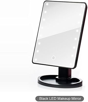 Natural Daylight Lighted Makeup Mirror / Vanity Mirror with Touch Screen Dimming, Portable Convenience and clear Cosmetic Mirror (Black)