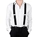 GoTEK Mens Suspenders X Back 2 inch Adjustable Elastic Suspenders - Solid Straight Clip Suspender for Men