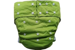 JOBEBE Adult Cloth Diaper Cover Nappy Reusable Washable Adjustable for Disability Incontinence Person (Green)