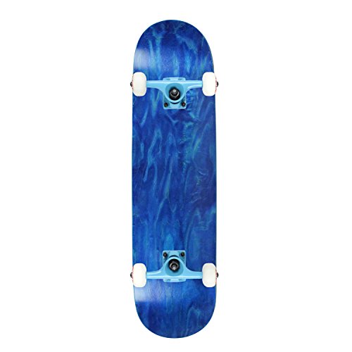 Moose Skateboard Complete Blank Stained Blue 8.25" with Tens