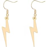 MANZHEN Simple Lightning Bolt Dangle Drop Earrings Women Flash Earrings Jewelry