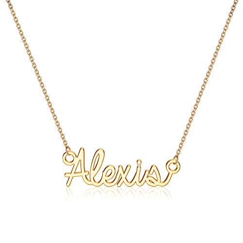 Turandoss Alexis Necklace, 14K Gold Plated Name