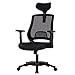 MBOO Ergonomic High Back Mesh Office Chair - Executive Computer Desk Task Chair with Adjustable Headrest and Armrests, Built-in Back Lumbar Support, Black