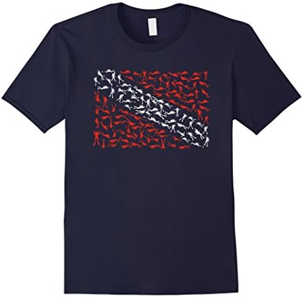 Men's Scuba Diving Flag Diver Fins Regulator Mask T-Shirt 2XL Navy