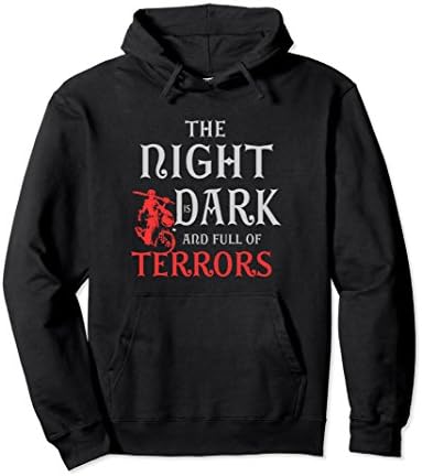 Unisex The Night Is Dark And Full of terrors Pullover Hoodie Small Black