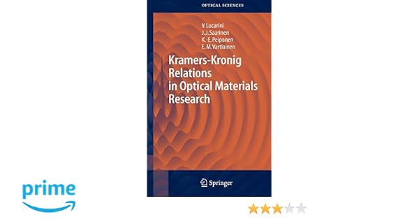 Kramers Kronig Relations In Optical Materials Research - 