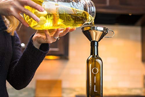 The Olive Oil & Vinegar Infusion Kit | Recipe & Instruction Book w/over 40 Recipes | Set of 500mL Dark Green Square Bottles w/Dispensers | 64oz Ball Mason Jar | Funnel Strainer | Kitchen Thermometer - Thumbnail 5