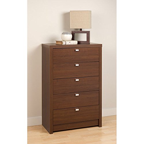 Metro Shop Valhalla Designer Series Medium Brown Walnut 5-Drawer Chest