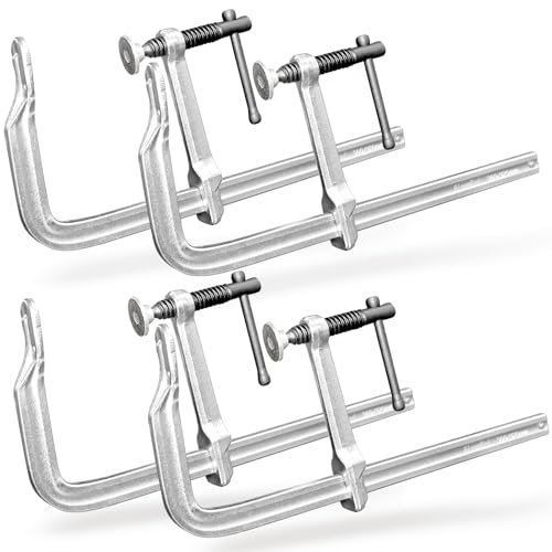 Heavy-Duty 12-Inch F-Clamps, 4-Pack, 1320 Lbs Forged Alloy Steel