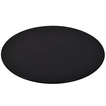 Vislone Ersatzteil Tischplatte Rund Glasplatte aus Gehärtetem Glas Durchmesser 700 mm Schwarz für Couchtisch Esstisch