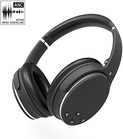 COSROLE Active Noise Cancelling Headphone, Bluetooth 4.0 Hi-Fi 3D Stereo Over-Ear Wireless Headsets Foldable Earphone Travel Headphone with Microphone &amp; Detachable Cable for Travel, TV, PC