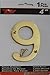ZW Hardware A200 4 Inch Brass Bright Brass House Number 9