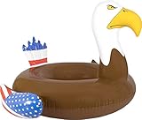 Inflatable Pool Floats & Rafts for Swimming Pool Bald Eagle Beach Summer Time Party Fun - Adults Lake Floats or River Raft Floats - Floating in Water or Lounge Pool Fun