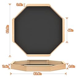 Octagon Wooden Backyard Sandbox with Cover and Seat