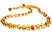 Amber Teething Necklace for Babies Amberta - Natural Soothing Effect, Anti Inflammatory, Teething Discomfort & Drooling Relief - 100% Pure Amber, Twist-in Screw Clasp, Handmade