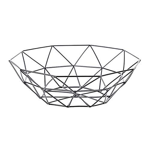 fruit dish,fashion luxury Geometric Countertop Vegetable Wire Basket Holder,Metal Kitchen Storage Decor Bowl Stand Desktop Tabletop Bowl for candy dish Snacks, Household Items - Display Black (Best Traditional Trifle Recipe)