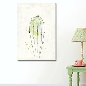 Canvas Wall Art - Watercolor Style Desert Plant - Giclee Print Gallery Wrap Modern Home Art Ready to Hang - 12x18 inches