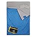 REDCAMP Double Sleeping Bag for Camping,2 Person Sleeping Bags with 2 Pillows, Queen Size Blue 3.3lbs Filling(75+12)