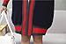 D.B.M Women's Casual Loose Contrast Stripe Long Sleeve Pocket Knit Cardigan (One Size, Navy)