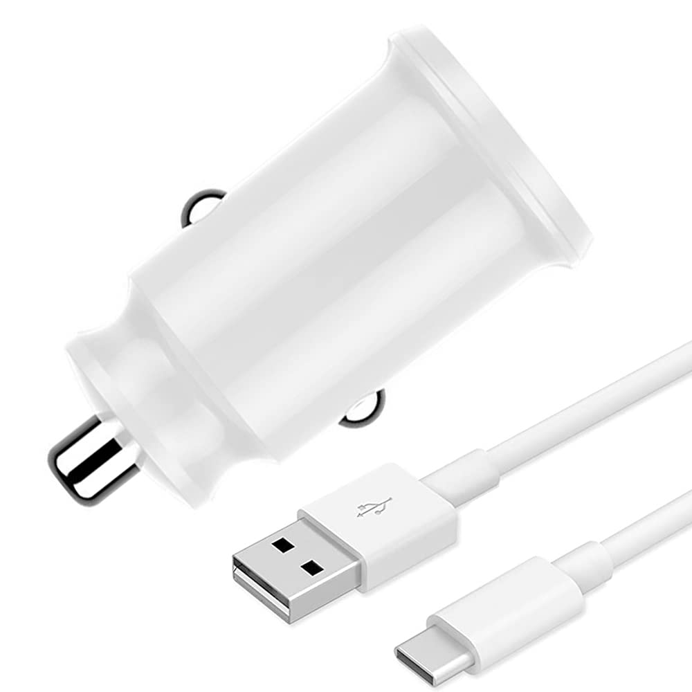 Car Charger For Moto Edge 20 Pro Lite / Moto G22 G82 E32 E40 G50 G100 G20 G10 G30 G9 Play - USB Port 18W USB C Fast Travel Charger Adapter For Moto G9 G60s G8 G8 Plus G7 G7 Plus Play Power (WHITE)