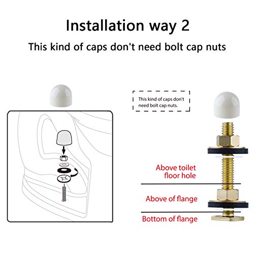 Toilet Floor Bolts and Caps Set, Universal Toilet Bowl to Floor Bolts