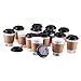 Springpack 110 Sets white hot Travel Lids Sleeves and Straws 100% Biodegradable & Compostable Pla Eco Friendly to go paper coffee cups, 12oz