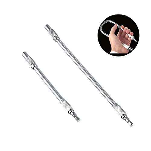 Maexus Flexible Drill adapter Bit Extension Holder Flex Shaft Impact Driver for Hand Ratchet Screwdriver Bits, Quick Change Magnetic 1/4 Hex Shank, 7.9" and 11.8"（2PC） - Thumbnail 7