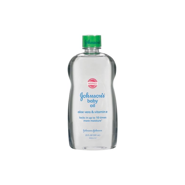 Johnson’s Baby Oil, Aloe Vera and Vitamin E, 20 Ounce (Pack of 2)