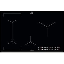 Electrolux Serie 600 Piano Cottura a Induzione 4 Fuochi da Incasso, LIL83443 Bridge 80 cm, Tecnologia Hob2Hood® e Zone Cottura Flessibili, 780×520 mm, Nero