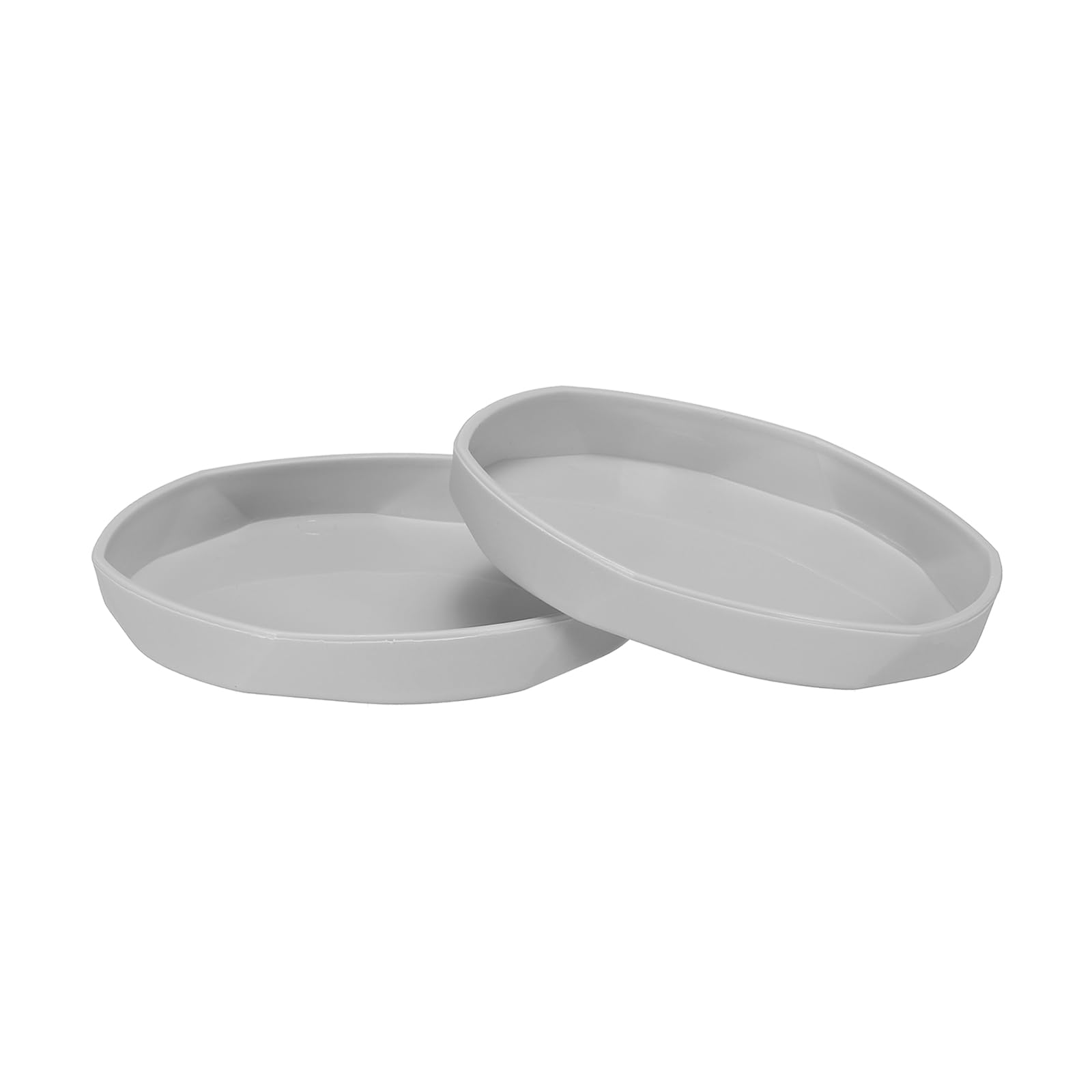 PATIKIL Plant Pot Saucers 4.3 Inch, 5 Pack Plastic Hexagonal Round Flower Drip Tray for Indoor Outdoor, Gray