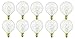 60-watt G16.5 Decorative Globe E12 Candelabra Base Light Bulbs, Crystal Clear, 10-Pack