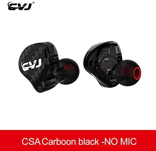 CVJ in Ear Monitor, 1BA+1DD Balanced Armature Drives HiFi Bass in Ear Earphone/Headphone,Dual Magnetic DD IEM with Detachable Cable Universal-Fit 0.75mm 2PIN (Black No Mic)