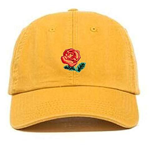 FGSS Unisex Rose Embroidered Adjustable Strapback Dad Hat Baseball Cap Mutiple Colors