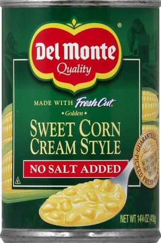 DEL MONTE CREAM STYLE SWEET CORN NO SALT ADDED, 14.75 OZ