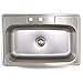 Sink Smart 968-4 | 33 Inch Single Bowl | Drop-in | Stainless Steel Kitchen Sink