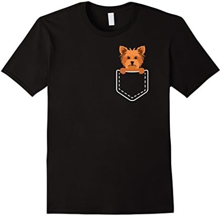 Men's Yorkie in Pocket Shirt Yorkshire Terrier Funny T-Shirt 2017 Large Black
