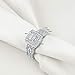 Newshe Wedding Engagement Ring Set for Women 925 Sterling Silver 3pcs 2.4Ct Princess White Cz Sz 5-10