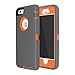 MAXCUR for iPhone 6 Plus Case, [Shockproof] [Dropproof] [Dust-Proof] Built-in Screen Protector Rubber Protective Phone Case Cover for Apple iPhone 6 Plus (Charcoal/Orange)
