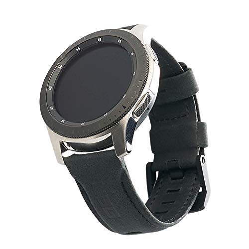 Urban Armor Gear UAG Compatible with Samsung Galaxy Watch Band 46mm/Galaxy Watch Active 2/Gear S3, Fits Most 22mm Watch Lugs, Leather Black,29180B114040