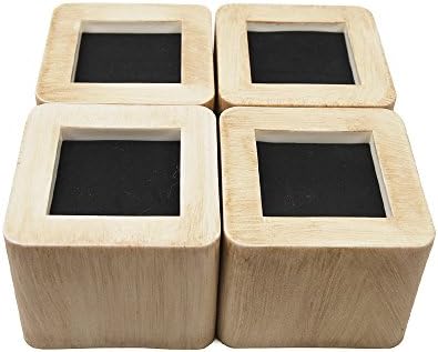 MIIX HOME Bed Risers 3 Inch | Heavy Duty Imitation Bamboo Style Furniture Risers | 4PCS | (Bamboo Colour)