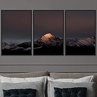 3 Piece Framed Canvas Wall Art Snow Mountain Canvas Prints Home Artwork Decoration for Living Room,Bedroom - 16