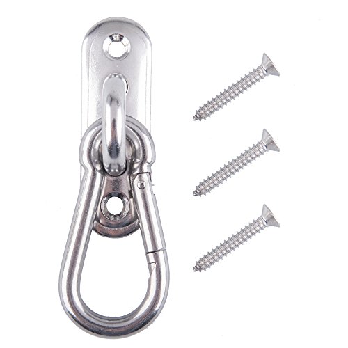 Faswin 2 piece Stainless Steel Eye Pad Anchor Mount with Carabiner