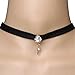 Wo Mai Women Black Velvet Choker Necklace GothicJewelry (White Diamond)