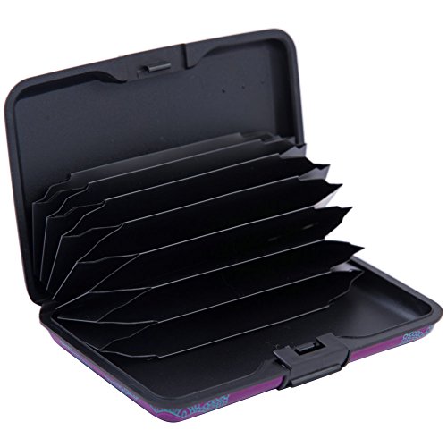 Elfish Mini RFID Aluminum Wallet Credit Cards Holder Metal ID Case for Men Women (Color 1) - Thumbnail 2