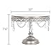 Amalfi Decor Cake Stand, Mirror Top Round Metal Pedestal Holder with Crystals, Silver, 10 Inches