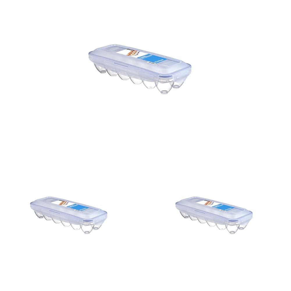 LocknLock Easy Essentials Specialty Dozen Egg Storage Container, 12-Cup (Pack of 3) Image